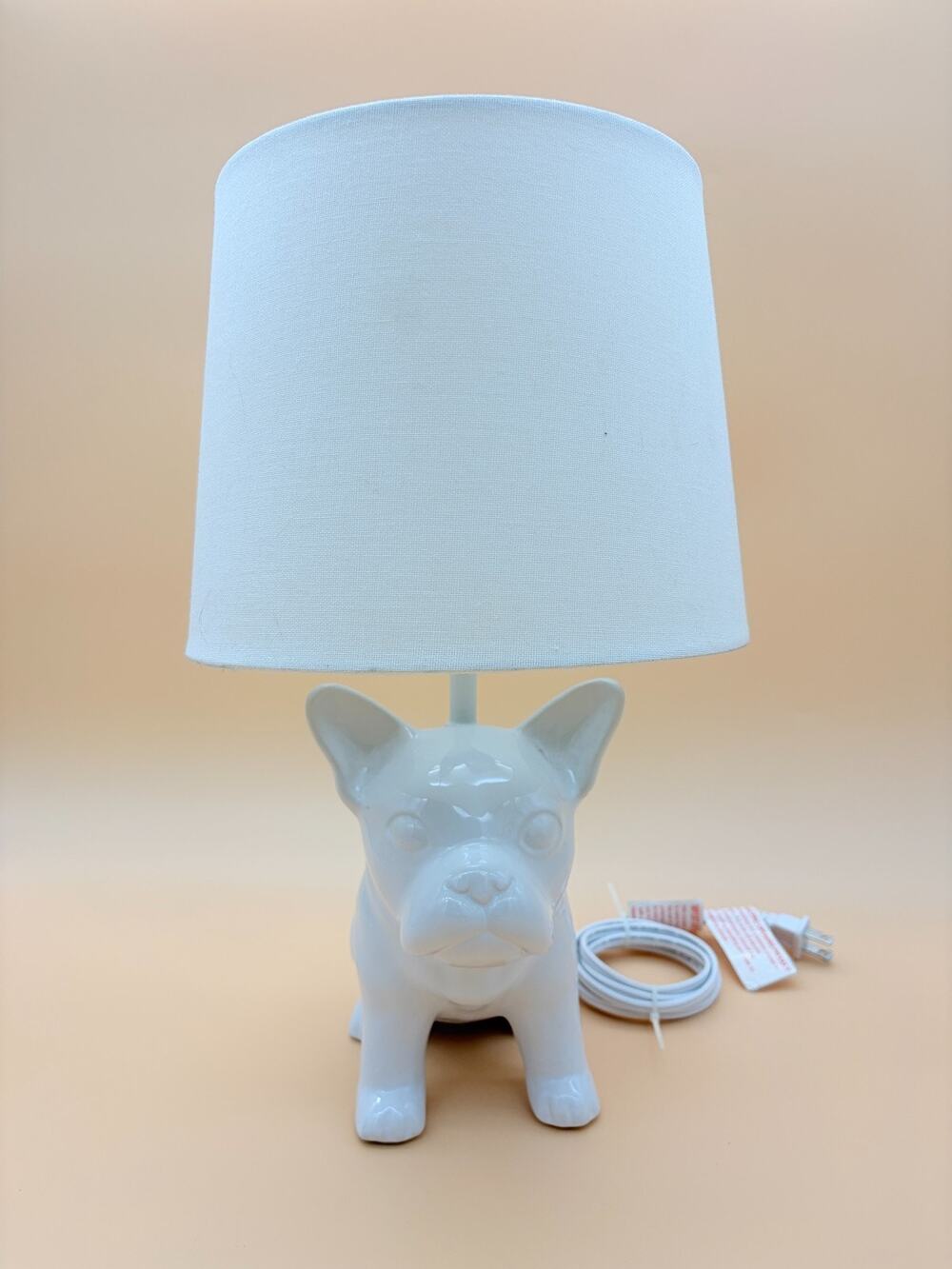 French Bulldog Table Lamp White Ceramic Target 17in Dog Bedroom Nursery Decor